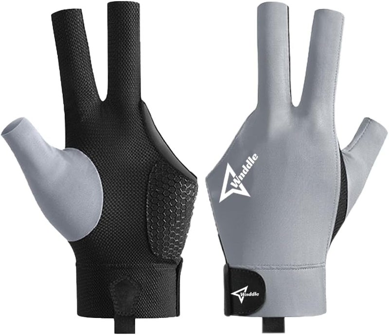 Wnddle Pool Glove Left Hand, Billiard Pool Gloves for Left Hand 3 Finger, Snooker Cue Sport Glove Popular Sizes for Men & Women - Image 1